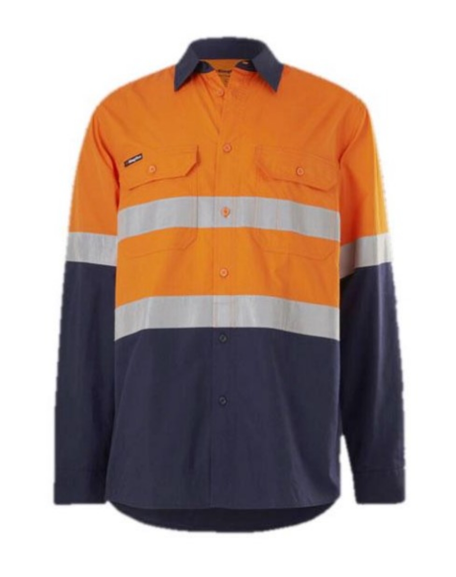 Picture of KING GEE Workcool Vented Spliced 100% Cotton Ripstop Shirt Taped 145gsm L/S