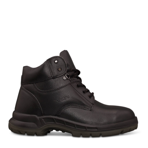 Picture of KINGS Black Lace up Leather Boot with Steel Toe Cap