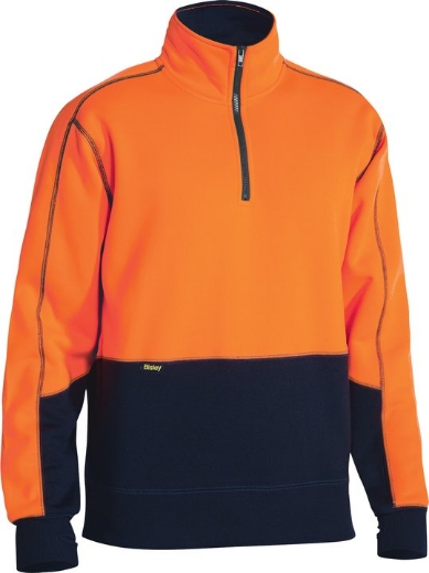 Picture of BISLEY Hi Vis Fleece 1/4 Zip Pullover 300gsm