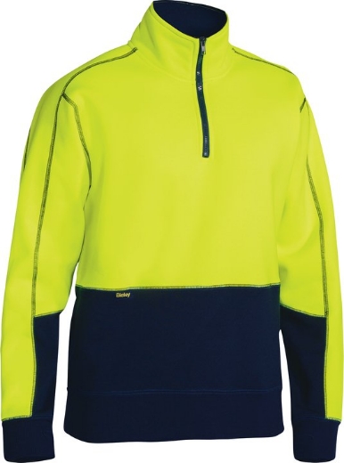Picture of BISLEY Hi Vis Fleece 1/4 Zip Pullover 300gsm