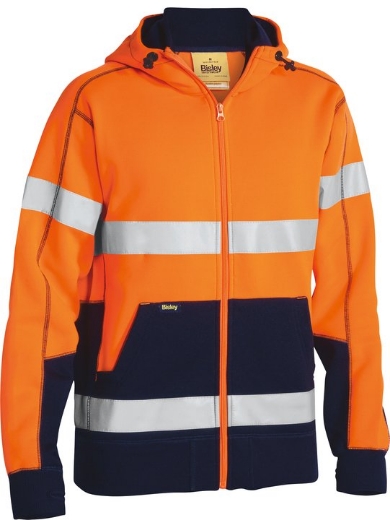 Picture of BISLEY Taped Hi Vis Fleece Hoodie Jacket 300gsm