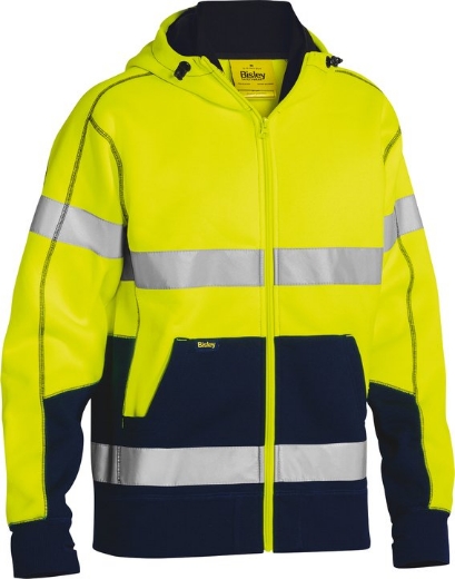Picture of BISLEY Taped Hi Vis Fleece Hoodie Jacket 300gsm