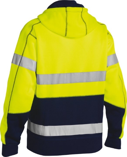 Picture of BISLEY Taped Hi Vis Fleece Hoodie Jacket 300gsm