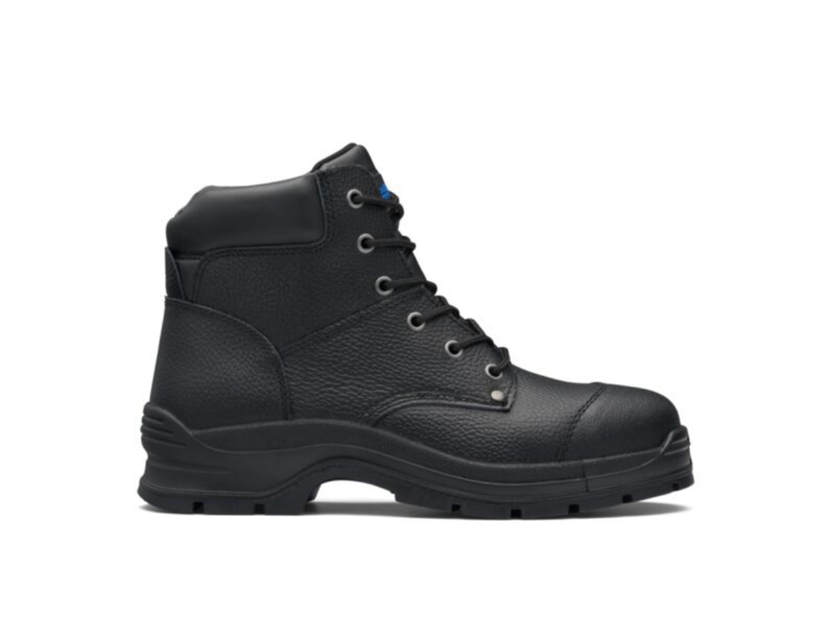 Picture of BLUNDSTONE WORKFIT Black Rambler Print Lace up Boot with Leather Toe Protection