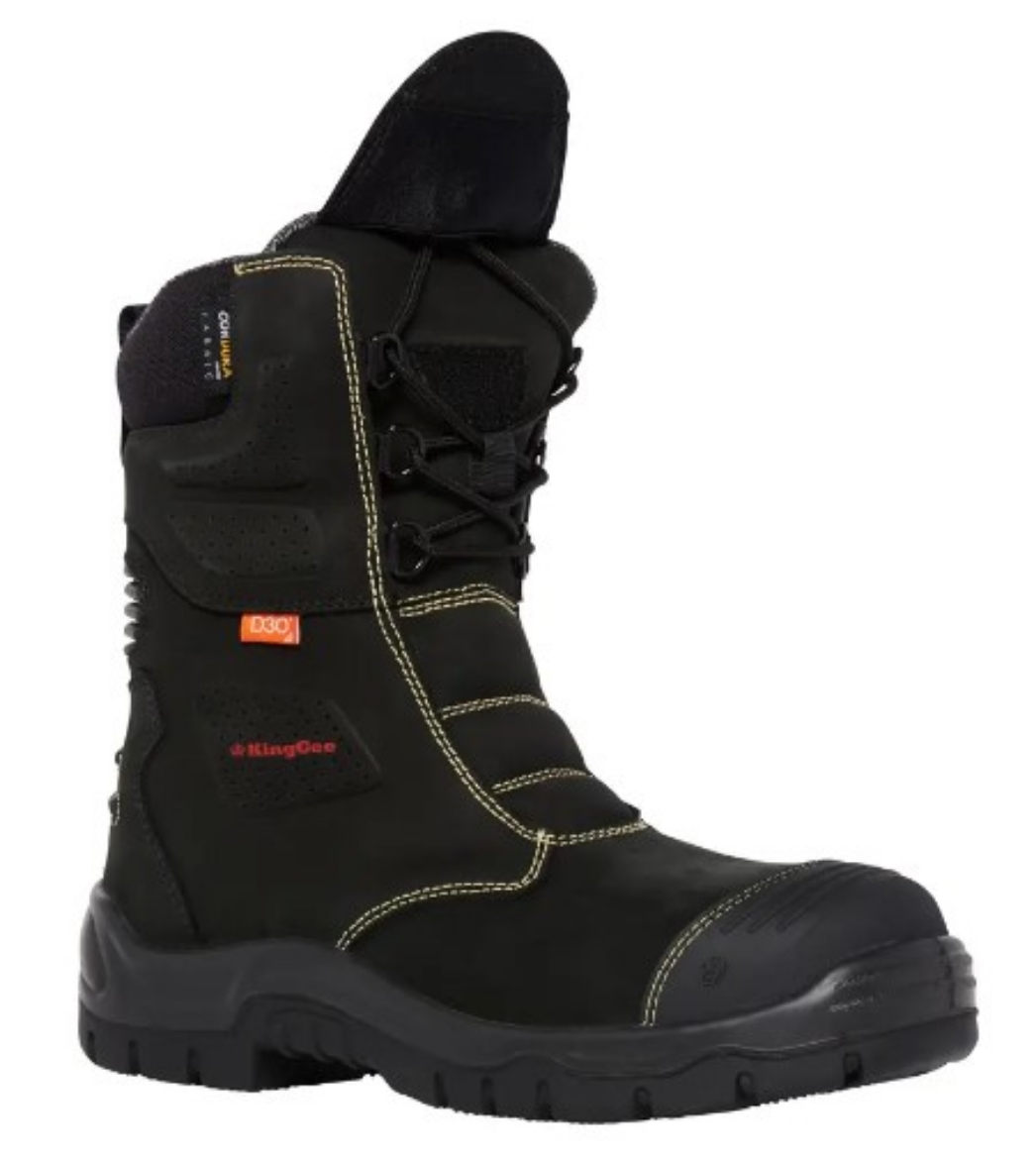 Picture of KING GEE Bennu Rigger Safety Boot Water Resistant Full Grain Nubuck Leather > Black