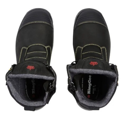 Picture of KING GEE Bennu Rigger Safety Boot Water Resistant Full Grain Nubuck Leather > Black