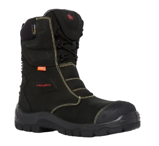Picture of KING GEE Bennu Rigger Safety Boot Water Resistant Full Grain Nubuck Leather > Black