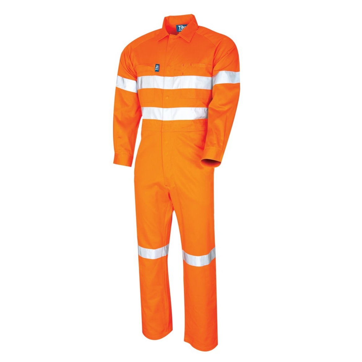 Picture of TRU WORKWEAR Lightweight Hi Vis [ORANGE] Coverall 100% Cotton Drill with 3M Reflective Tape 190gsm