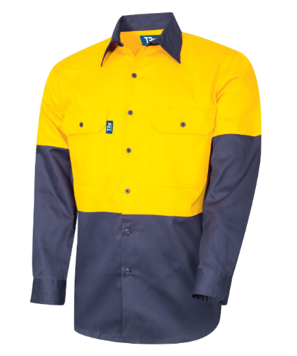 Picture of TRU WORKWEAR Regular Weight Hi Vis 100% Cotton Drill Shirt 190gsm L/S