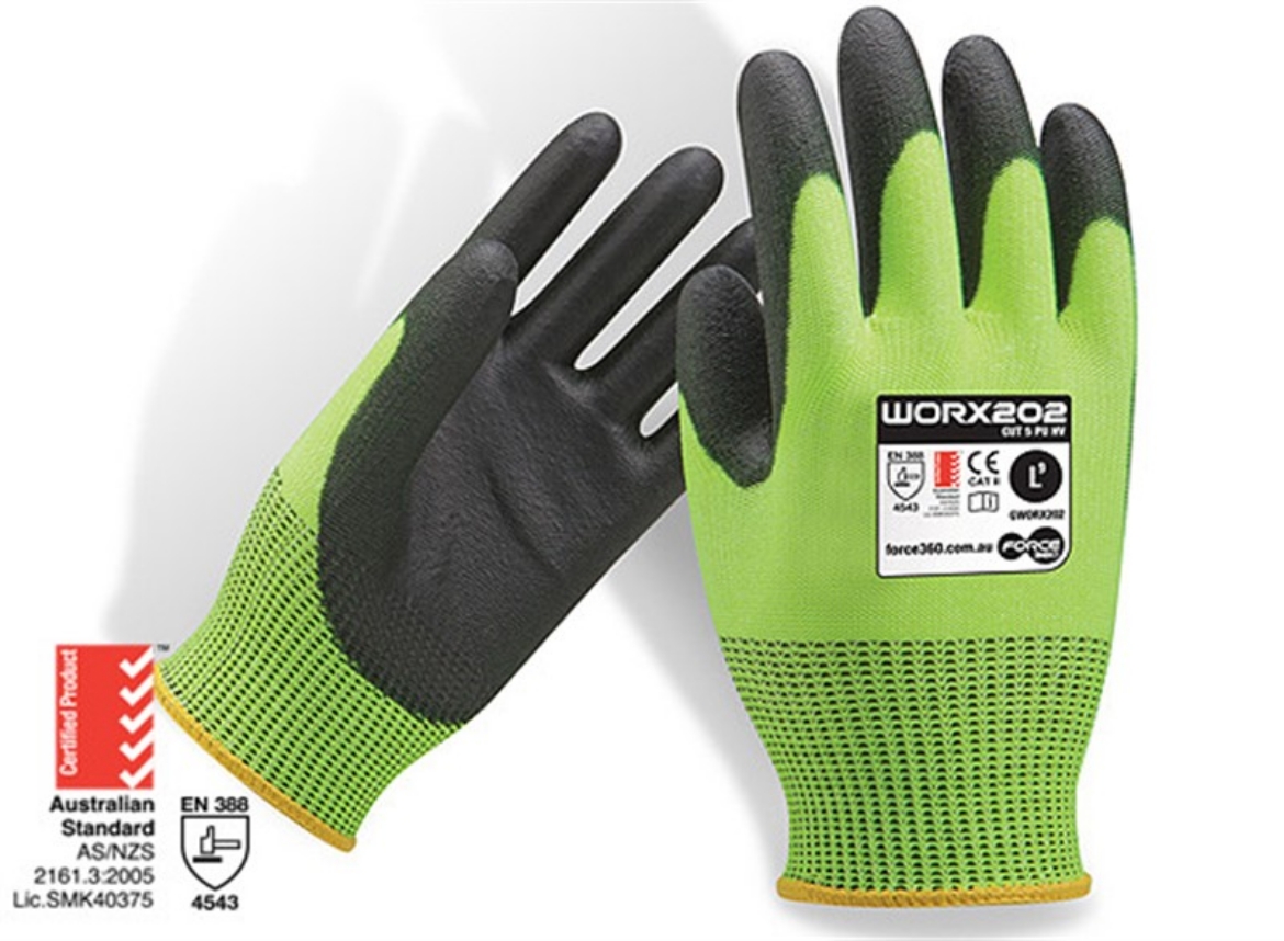 Picture of Force360 Hi-Vis Cut Resistant PU Glove 4X43D (Cut Level D)