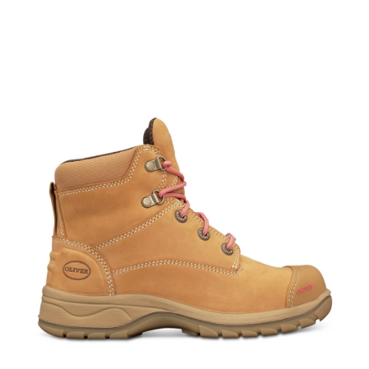 Picture of OLIVER PB49 Series Wheat Ankle Height Zip Side Lace Up Boot Water Resistant Nubuck Leather Padded Collar COOLstep Lining Toe Scuff Protection