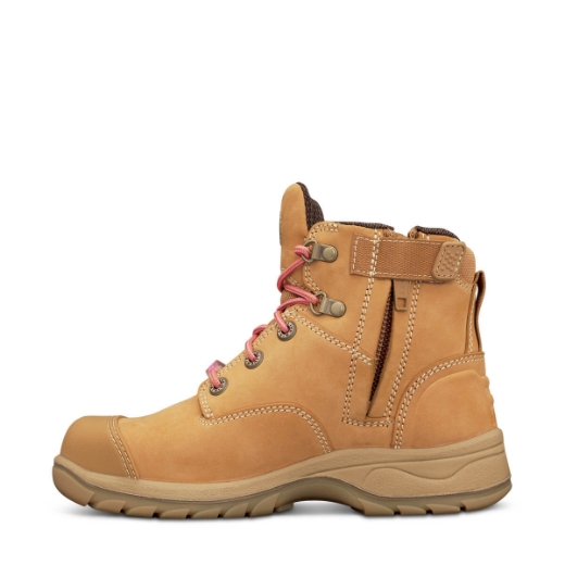 Picture of OLIVER PB49 Series Wheat Ankle Height Zip Side Lace Up Boot Water Resistant Nubuck Leather Padded Collar COOLstep Lining Toe Scuff Protection