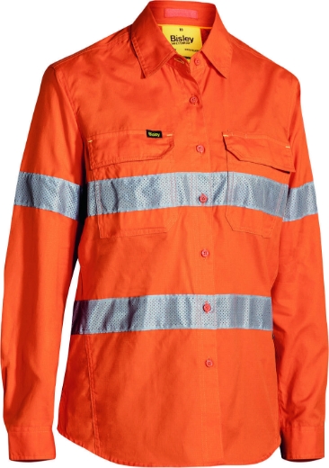 Picture of BISLEY Womens 3M Taped Hi Vis X Airflow™ Ripstop Shirt 150gsm L/S