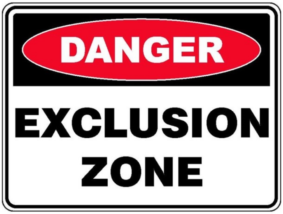 Picture of SIGN Danger Exclusion Zone 600 x 450mm Corflute 3mm