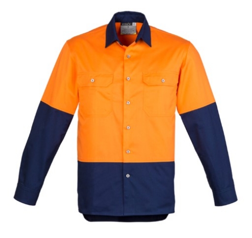 Picture of SYZMIK Mens Hi Vis Spliced Industrial Shirt 170gsm L/S