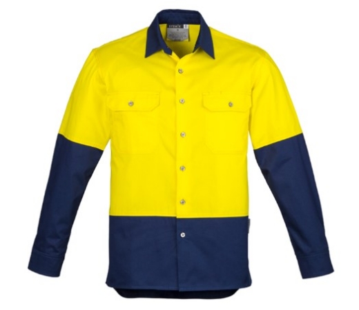 Picture of SYZMIK Mens Hi Vis Spliced Industrial Shirt 170gsm L/S