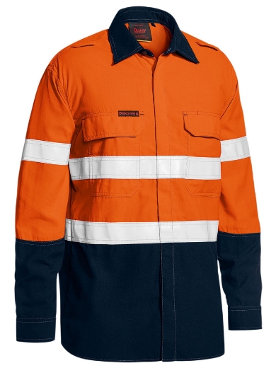 Picture of BISLEY Tencate Tecasafe® Plus 480 Taped Hi Vis Lightweight FR Vented Shirt HRC1 160gsm L/S