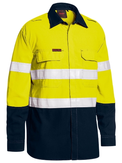 Picture of BISLEY Tencate Tecasafe® Plus 480 Taped Hi Vis Lightweight FR Vented Shirt HRC1 160gsm L/S