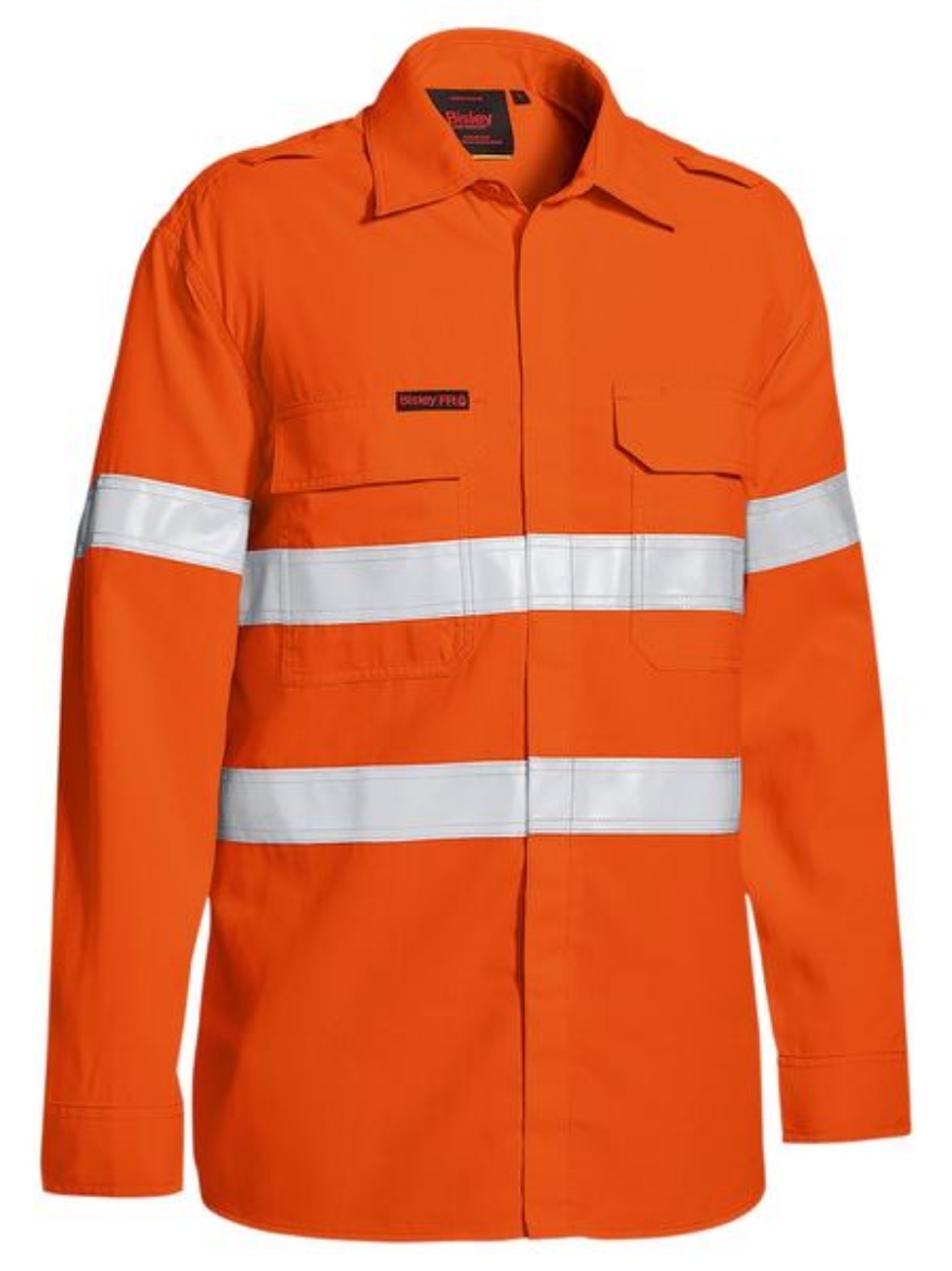 Picture of BISLEY TAPED HI VIS FR LIGHWEIGHT VENTED SHIRT L/S TenCate Tecasafe® Plus 480 Arc Thermal Protection Value ATPV 5.0