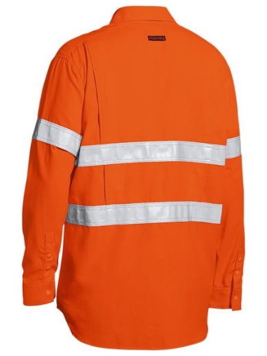 Picture of BISLEY TAPED HI VIS FR LIGHWEIGHT VENTED SHIRT L/S TenCate Tecasafe® Plus 480 Arc Thermal Protection Value ATPV 5.0