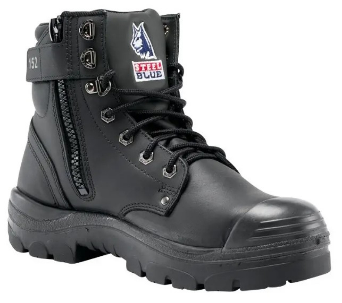 Picture of STEEL BLUE Argyle® 150mm Zip Sided Lace up Ankle Boot with Steel Toe and Bump Cap Nitrile Outsole