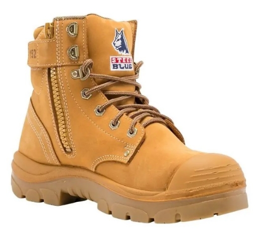 Picture of STEEL BLUE Argyle® 150mm Zip Sided Lace up Ankle Boot with Steel Toe and Bump Cap Nitrile Outsole