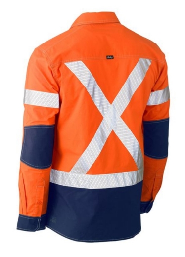 Picture of BISLEY Flex & Move™ X Taped Hi Vis Utility Shirt 98% Cotton 2% Spandex Poplin 145gsm