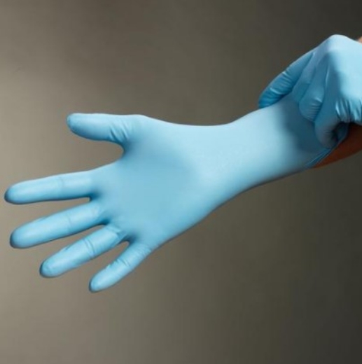 Picture of BASTION Nitrile SuperTouch™ Blue Long Cuff Powder Free Disposable Gloves Micro Textured