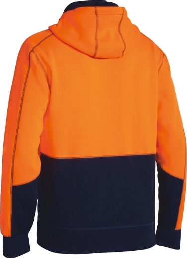 Picture of BISLEY Hi Vis Full Zip Front Fleece Hoodie Jacket 300gsm