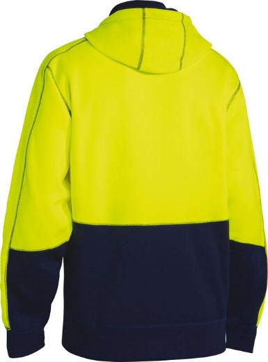 Picture of BISLEY Hi Vis Full Zip Front Fleece Hoodie Jacket 300gsm