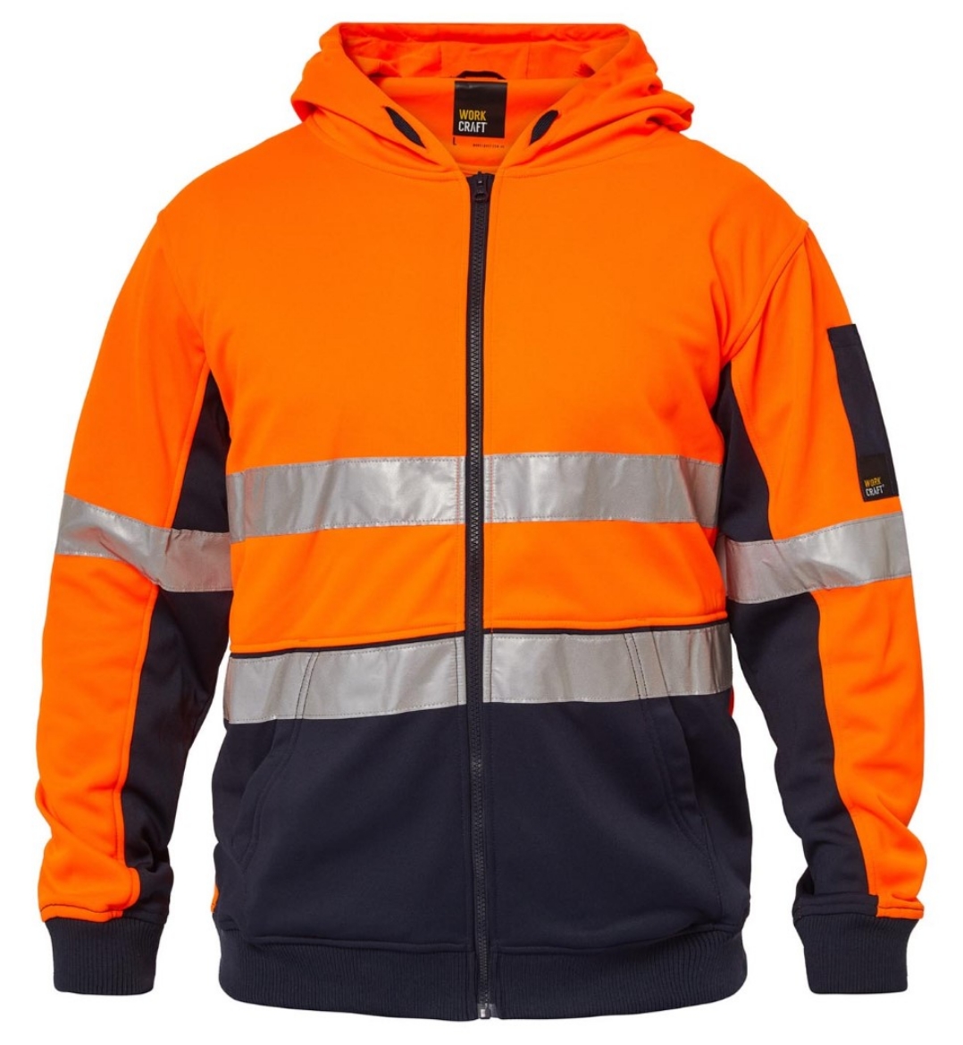 Picture of WORKCRAFT Hi Vis Taped Full Zip Hoodie Jacket 320gsm