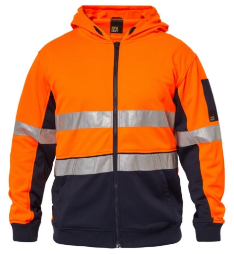 Picture of WORKCRAFT Hi Vis Taped Full Zip Hoodie Jacket 320gsm