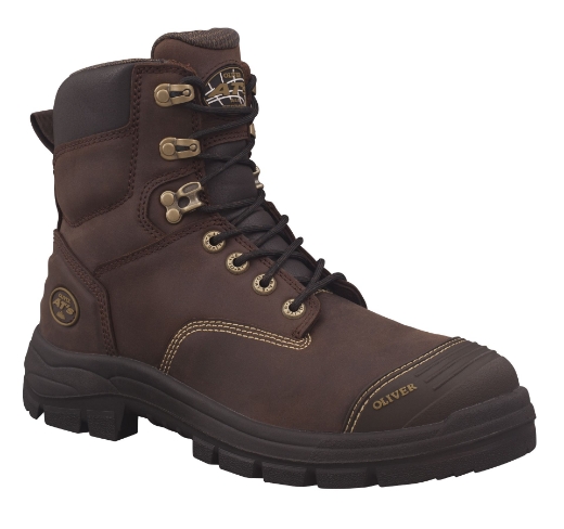 Picture of OLIVER AT55 Series Brown150mm Lace Up Boot, Water Resistant Full Grain Leather, COOLstep lining, Lace Locking Device