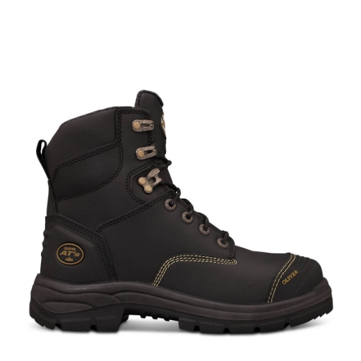 Picture of OLIVER AT55 Series Black 150mm Lace Up Boot Water Resistant Full Grain Leather COOLstep Lining Lace Locking Device