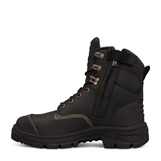 Picture of OLIVER AT55 Series Black 150mm Zip Side Lace Up Boot Water Resistant Full Grain Leather COOLstep Lining Lace Locking Device