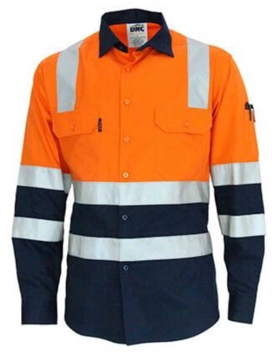 Picture of DNC HiVis 2 Tone Light Weight 100% Cotton Bio-Motion & X Back with CSR R/Tape 155gsm L/S