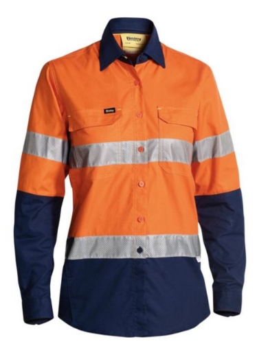 Picture of BISLEY Womens X Airflow™ Taped Hi Vis Ripstop Shirt 150gsm