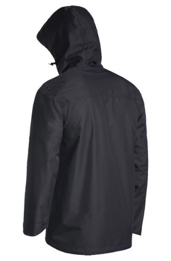 Picture of BISLEY Lightweight Ripstop Rain Jacket Black with Concealed Hood
