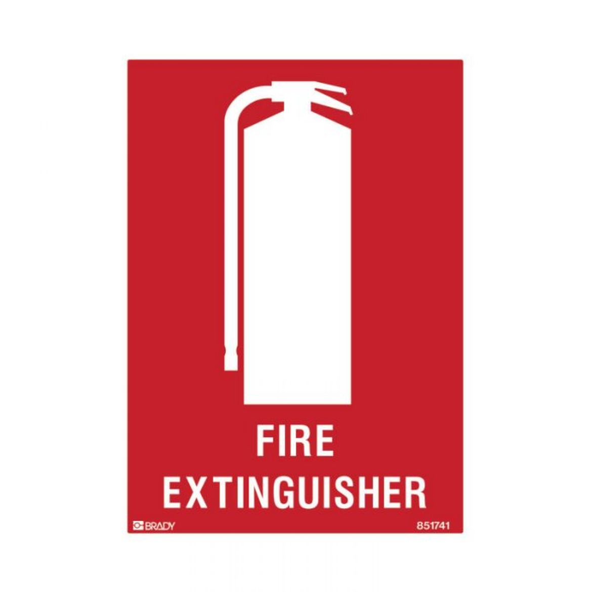 Picture of BRADY Small Stick On Labels - Fire Extinguisher (Self Adhesive Vinyl) H125mm x W90mm Pack/5