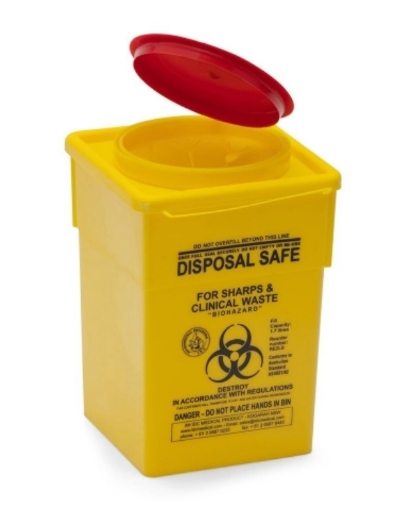 Picture of Sharps Container IDC Yellow Square 2L