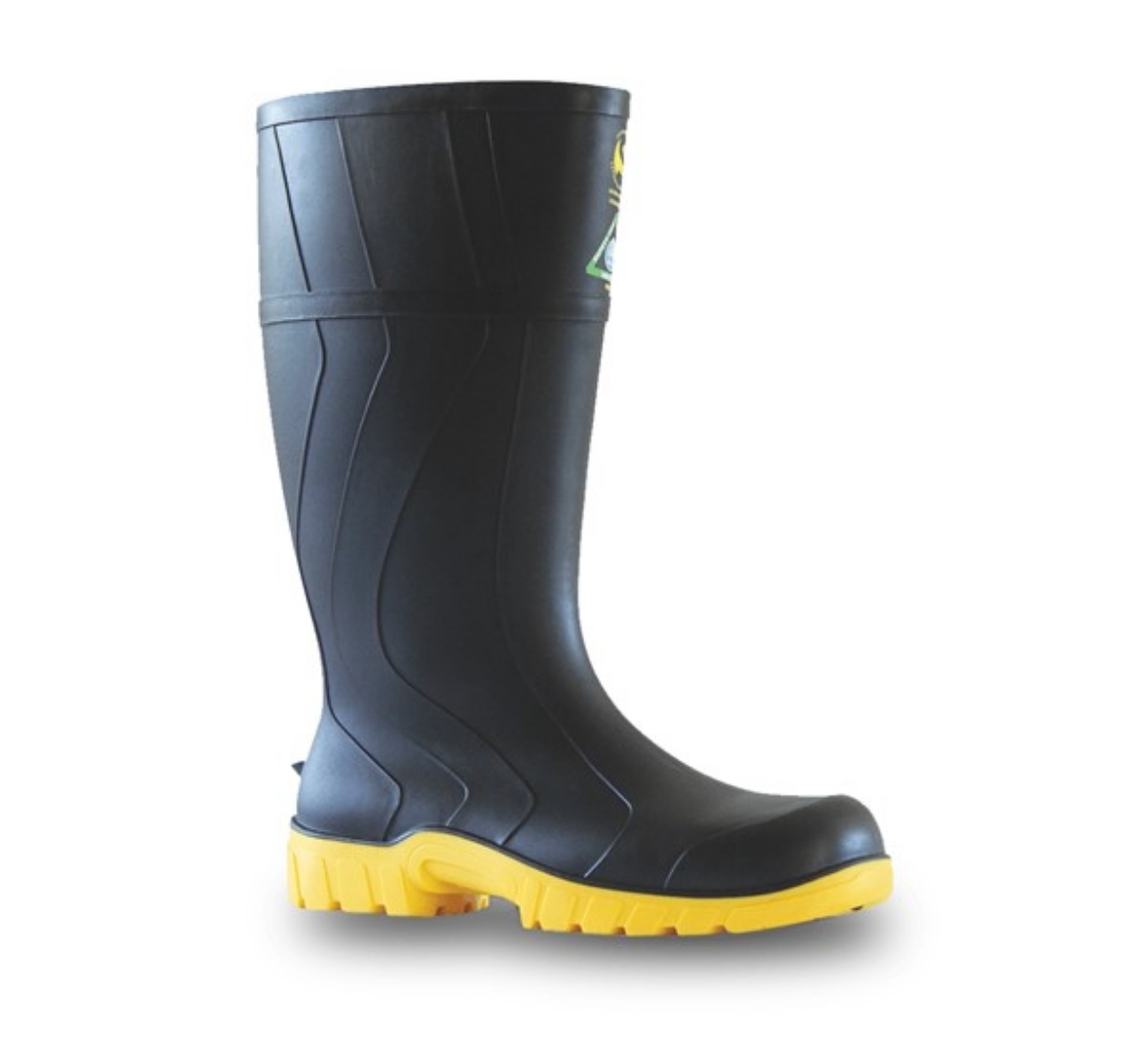 Picture of BATA Safemate Black / Yellow PVC 400mm Safety Gumboot >>SIZE 15 ONLY<<