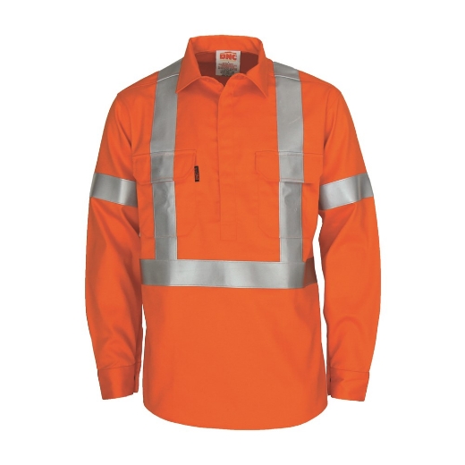 Picture of DNC Patron Saint Flame Retardant ARC Rated Closed Front Shirt with "X" Back 3M F/R R/Tape 190gsm L/S
