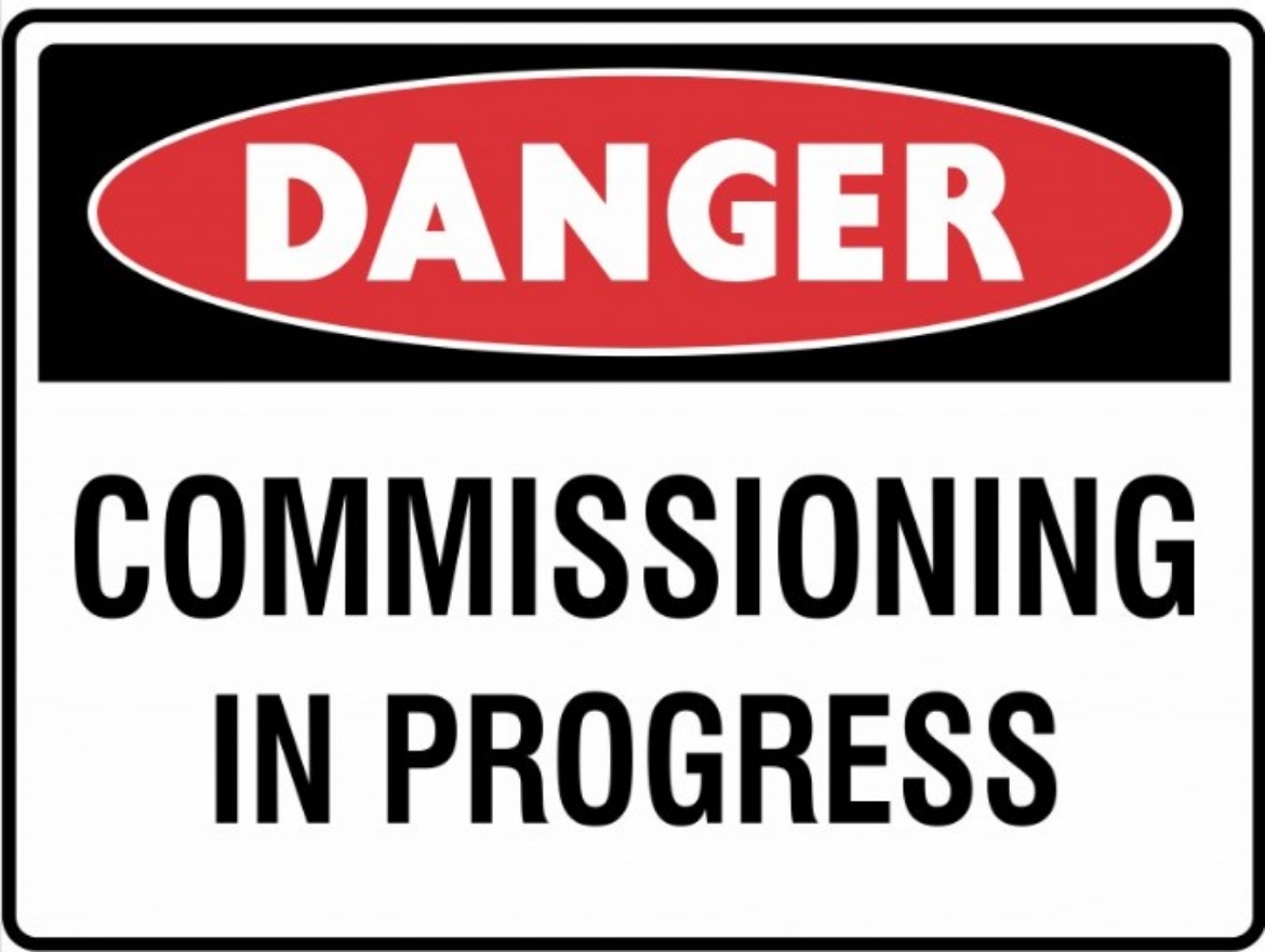 Picture of SIGN Danger Commissioning In Progress 600 x 450mm 1.4mm Polypropylene