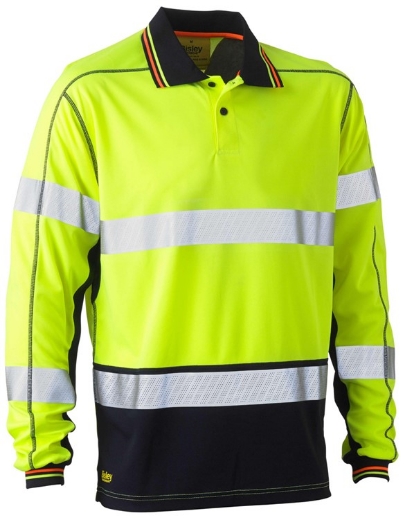 Picture of BISLEY Taped Hi Vis Polyester Mesh Polo Shirt 140gsm L/S