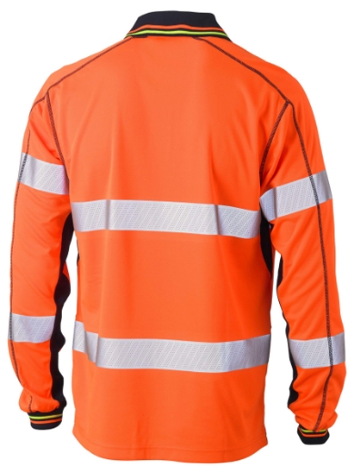 Picture of BISLEY Taped Hi Vis Polyester Mesh Polo Shirt 140gsm L/S