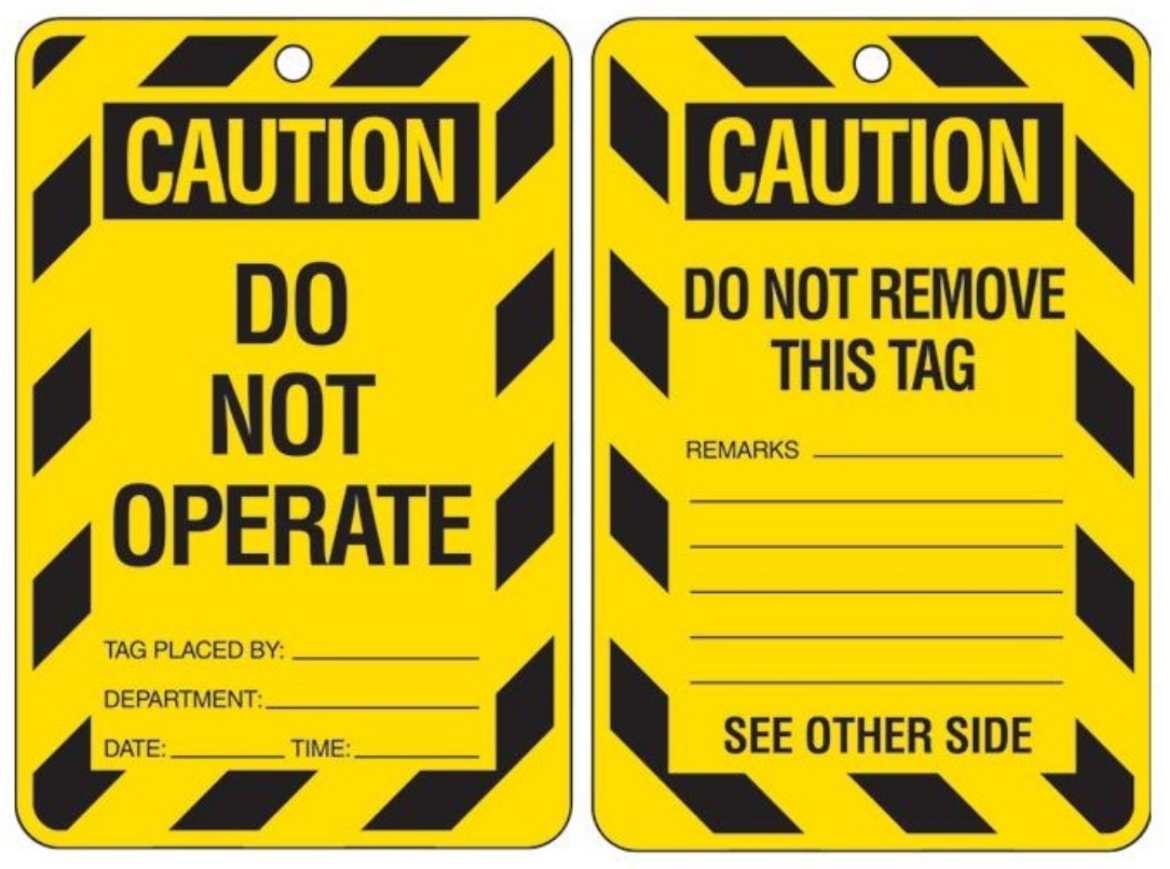 Picture of BRADY Lockout Tags - Caution Do Not Operate  H150 x W100mm - Cardstock