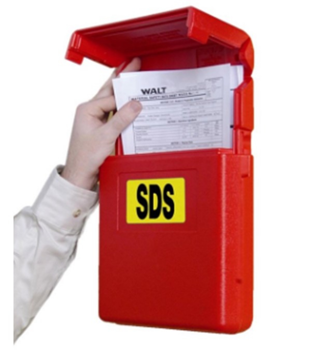 Picture of BRADY SDS Document Storage Box Red Top Open