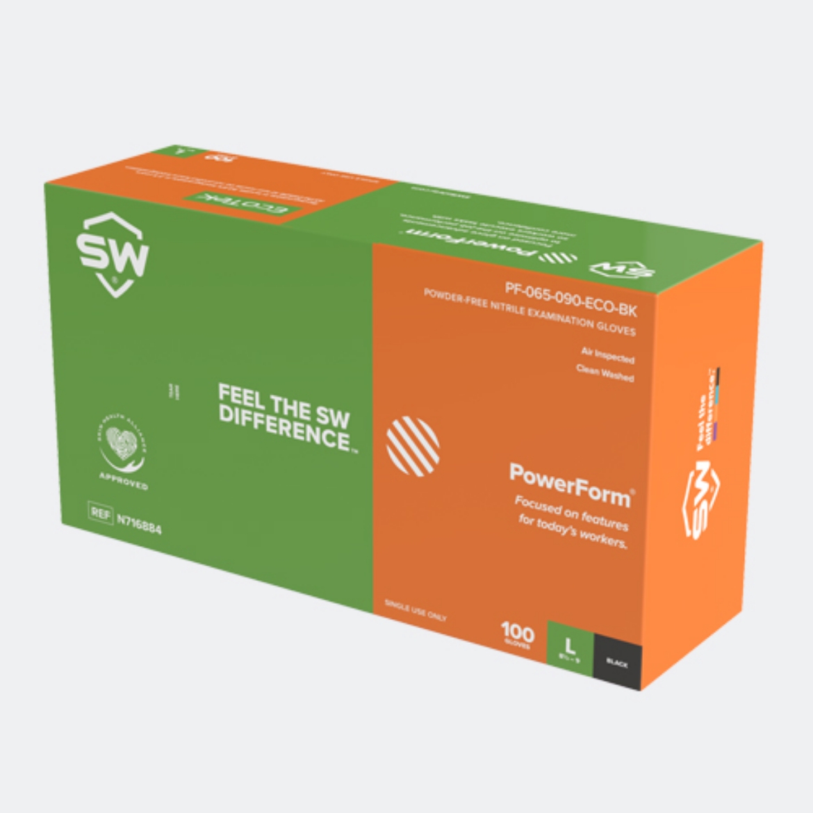 Picture of SW POWERFORM® Black Powder Free Nitrile Disposable Gloves with Ecotek Biodegradable Technology