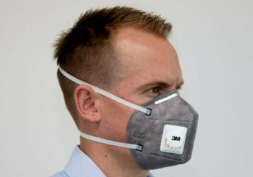 Picture of 3M™ Flat Fold Particulate Respirator P2 Valved with Nuisance Level* Organic Vapour Relief > XY003892821