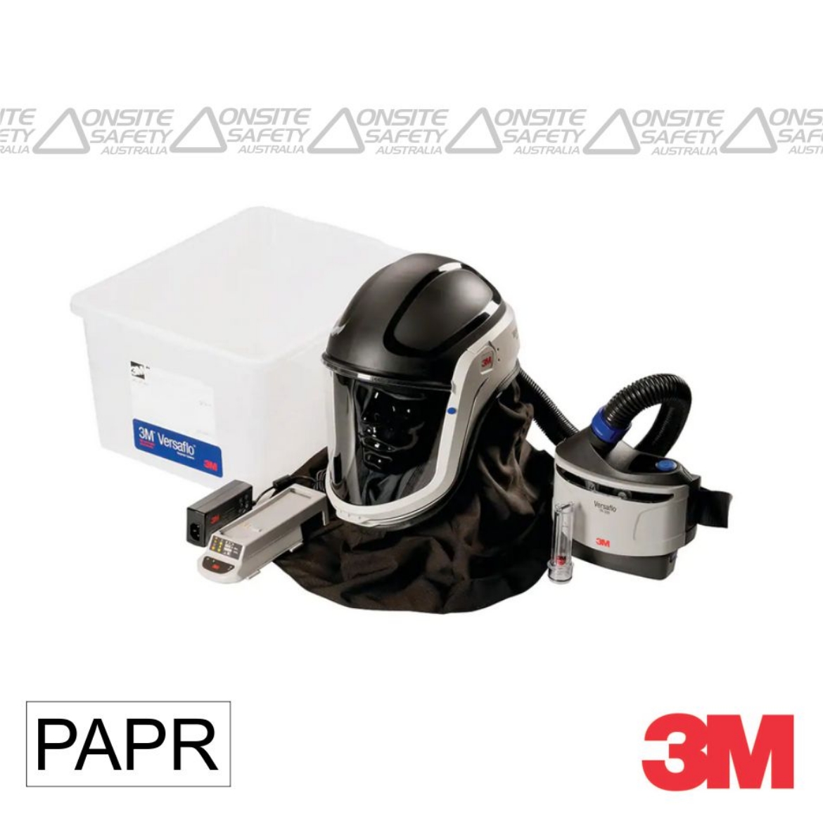 Picture of 3M™ Versaflo™ TRM-307C PAPR Ready-to-go Kit Includes TR-315A+ Starter Kit with M-307 Helmet (Flame Resistant Face Seal) and Charger > AT010590563